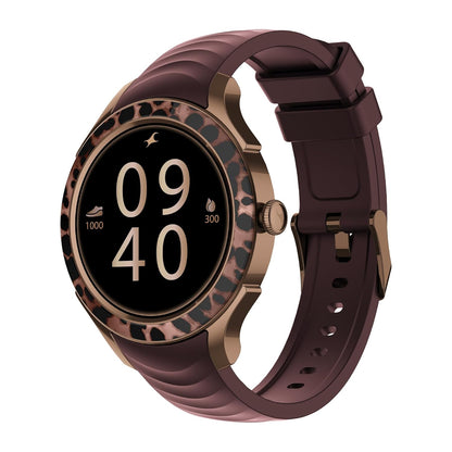 Fastrack Ella Women Smartwatch with 1.2" inch AMOLED Display,Patterned Bezel,AI Watchface & AI Chat,Functional Crown,24/7 Health Suite,BT Calling,SpO2,HRM,IP68, Multiple Menu Styles,Games