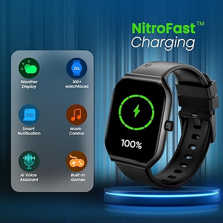 Titan Smart 3 Smart Watch 10 days Battery Life Bluetooth Calling : Answer and make calls with Bluetooth directly from your watch, Comprehensive Health Data : Track your SPO2, Blood Pressure, Heart Rate Bluetooth Calling