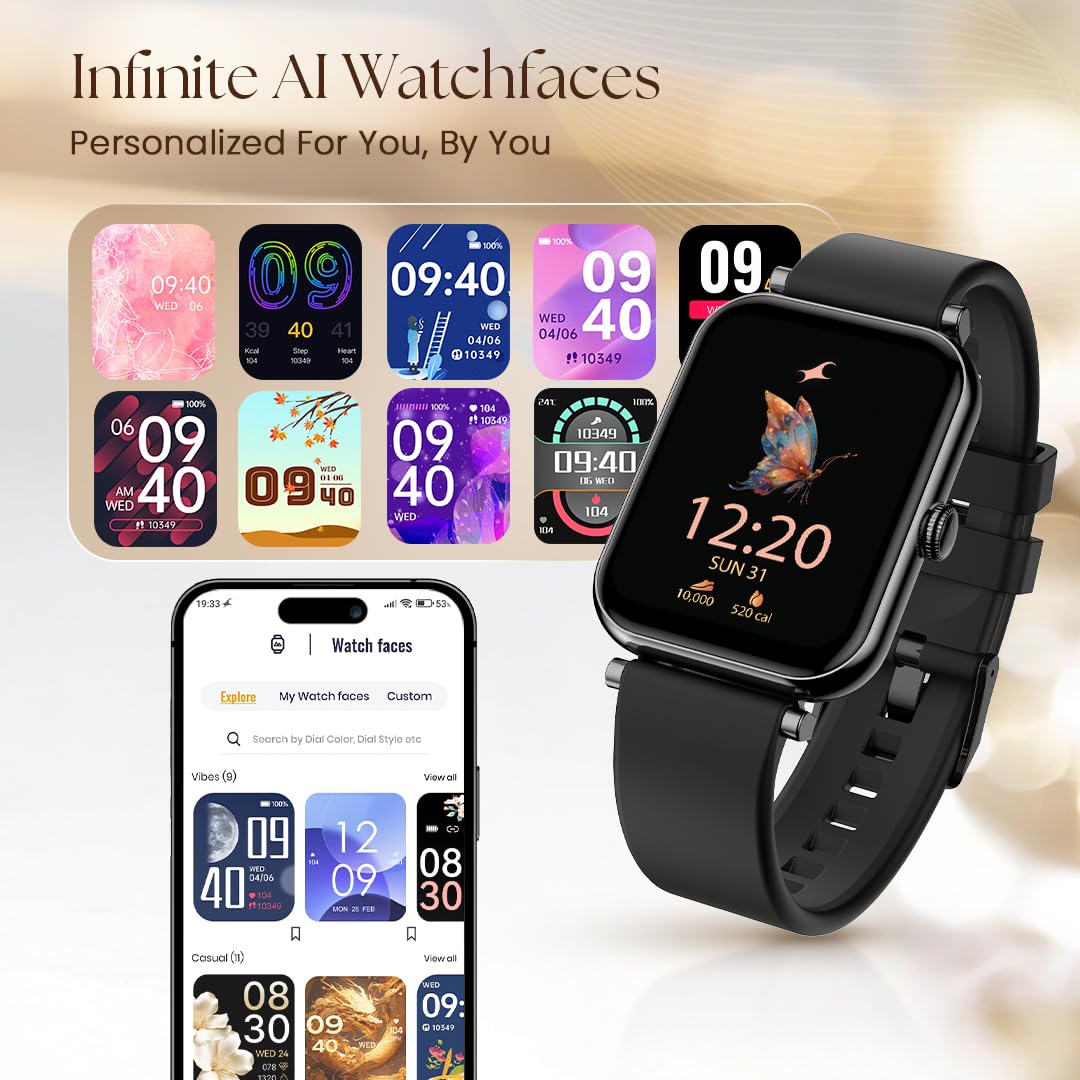 Fastrack Noir Charm Women Smartwatch 1.65" inch AMOLED Display, Sleek Design, AI Watchface & AI Chat,Functional Crown
