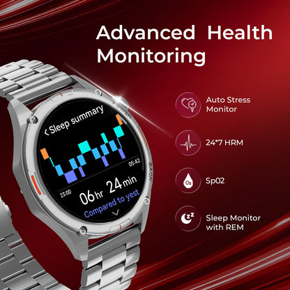 Fastrack Marvellous FX1 1.43" AMOLED Smart Watch with SpO2 Monitoring, Sleep & Mood Tracking, Bluetooth Calling, AI Voice Assistant, Alloy Case ‚Äì Smartwatch for Men & Women