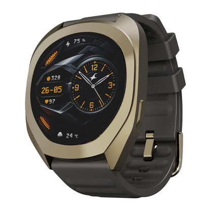 Fastrack Cosmix 1.32" AMOLED Display Metal Case Smart Watch with Heart Rate Monitor,AI Watchface & Chat,Push Button Interactions,BT Calling,IP68 Water Resistant Upto 5 Days Battery Life