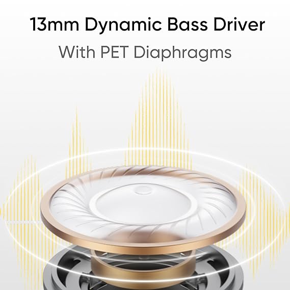 realme Buds T01 Truly Wireless in Ear Earbuds with AI ENC for Calls, 13mm Dynamic Driver, Upto 28Hrs Battery,88mm Latency,Bluetooth V5.4 & Google Fast Pair