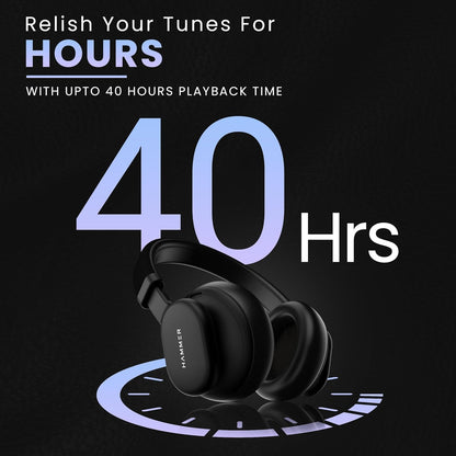 HAMMER Bash Max Over The Ear Wireless Bluetooth Headphones with Mic, Touch Control, Deep Bass, Upto 40 Hours Playtime, Bluetooth 5.3, Workout/Travel