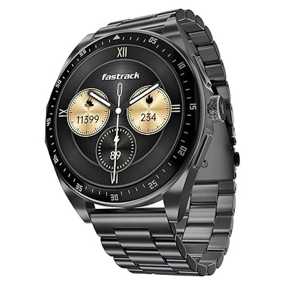 Fastrack Radiant FX1 1.43" AMOLED Metal Smart Watch with Functional Crown, BT Calling, AOD, 100+ Sports Modes, Health Tracking, IP68 Water Resistance ‚Äì Smartwatch for Men & Women