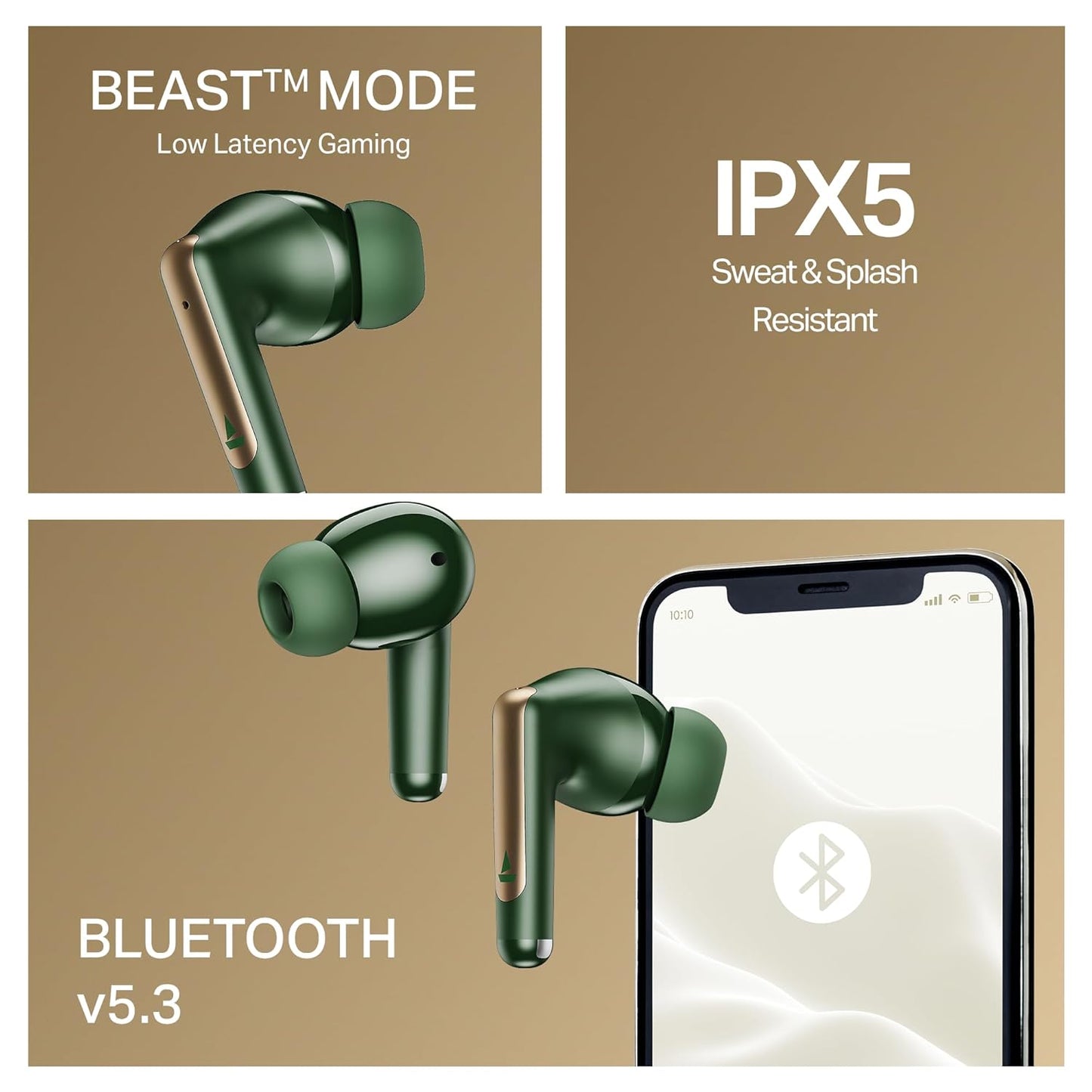 boAt Airdopes 141 Elite ANC (2025), ANC(~35dB), 4Mics ENx Tech, 42H Battery, Fast Charge,Stream Ad Free Music via App Support, IPX5, Bluetooth Earbuds, TWS Ear Buds Wireless Earphones with