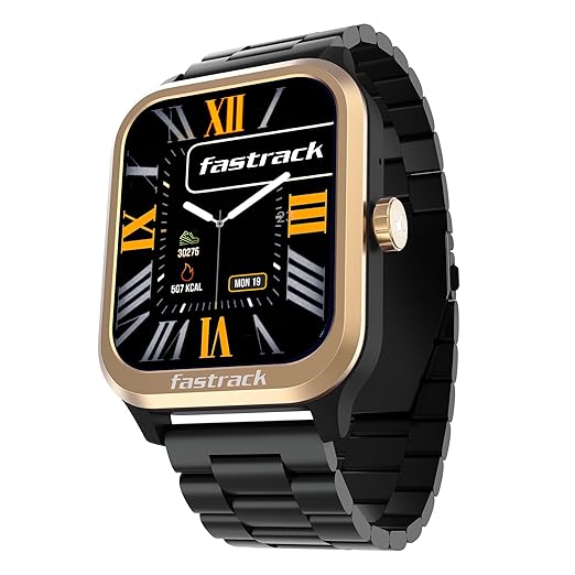 Fastrack Jupiter Retro 1.83" Display Smart Watch with Bluetooth Calling, Functional Crown, Metal Strap, 100+ Sports Modes, Health Suite, IP68, 5-Day Battery ‚Äì Smartwatch for Man & Women Latest