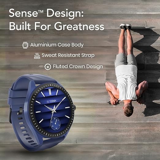 Titan Crest 2.0 Smart Watch for Man & Women, 1.43" AMOLED Display, Mesh Metal Strap, BT Calling, Tailored Activity Tracker, 100+ Sports Modes, Fast Charging, Smart Watch for Men Latest & Women