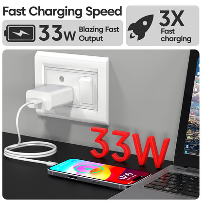 Xiaomi 33W Charger Type C Power Adapter with UltraFast PD Charging Block Enhanced Safety Protection Compact Travel Ready Universal Design for Smartphones Tablets Earbuds and USB-C Devices (White)