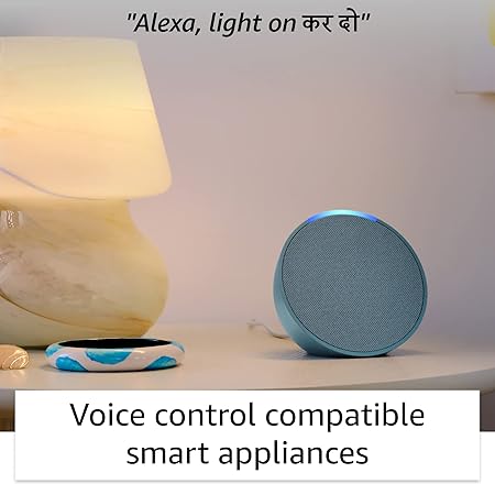 Amazon Echo Pop| Smart speaker with Alexa and Bluetooth| Full sound, balanced bass, crisp vocals