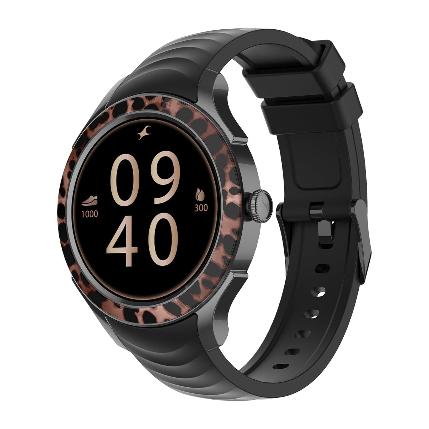 Fastrack Ella Women Smartwatch with 1.2" inch AMOLED Display,Patterned Bezel,AI Watchface & AI Chat,Functional Crown,24/7 Health Suite,BT Calling,SpO2,HRM,IP68, Multiple Menu Styles,Games