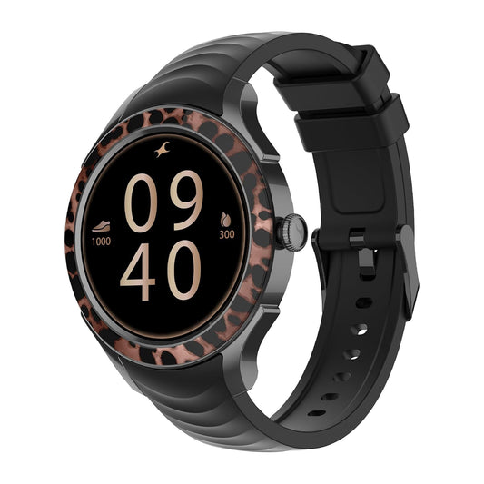 Fastrack Ella Women Smartwatch with 1.2" inch AMOLED Display,Patterned Bezel,AI Watchface & AI Chat,Functional Crown,24/7 Health Suite,BT Calling,SpO2,HRM,IP68, Multiple Menu Styles,Games