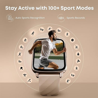 Fastrack Volt S1 Smart Watch for Man and Women Latest with 1.83" Display, Silicone Strap, BT Calling, 100+ Sports Modes, Heart Rate, SpO2, IP68, Ideal Smartwatch for Boys and Girls