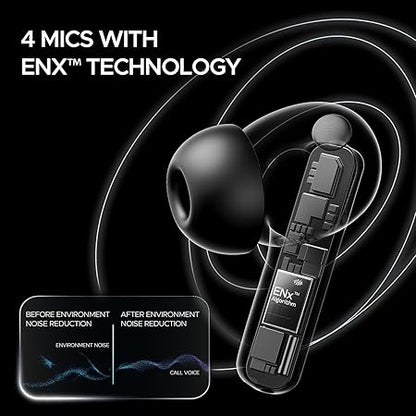 boAt Airdopes 121 Pro Plus,100H Battery,4Mics ENx,Low Latency,Fast Charge, LED Display, Stream Ad Free Music via App Support, Bluetooth in Ear Earbuds, TWS Ear Buds Wireless Earphones with mic