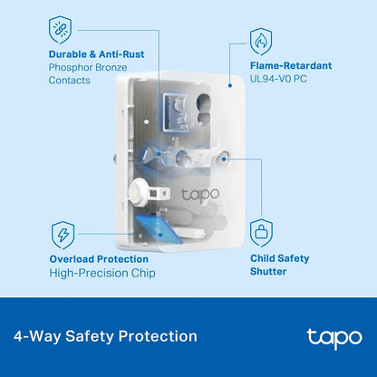 Tapo P110 16A Wi-Fi Smart Plug with Energy Monitoring | Suitable for Large Appliances like Geysers, Microwave Ovens, Air Conditioners (Works with Alexa and Google Assistant)| 4-Way Safety Protection