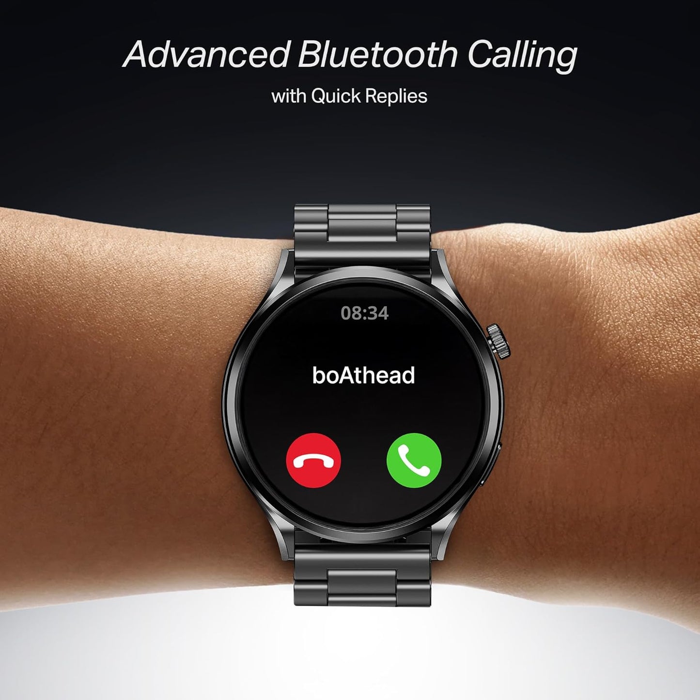 Boat Lunar Discovery Pro, 1.39" HD Display, Metal Body, QR Tray, Emergency SOS, Functional Crown, Multiple Sports Modes, HR,SpO2 & Sleep Tracking, Smart Watches for Men & Women