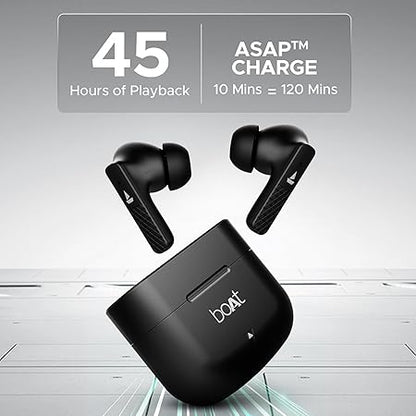 Boat Airdopes Primo in Ear HeadphoneTWS Earbuds with 45 Hours Playback, Fast Charge, Beast Mode, Dual Mics Enx, IPX Bluetooth Earbuds