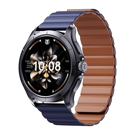 Titan Evoke 2.0, 1.32" AMOLED Display Smart Watch with AOD,1000 Nits, Functional Crown, Magnetic Strap, Metal Body,Fast Charge,24/7 Health Suite, BT Calling, SpO2, HRM, IP68 Smartwatch