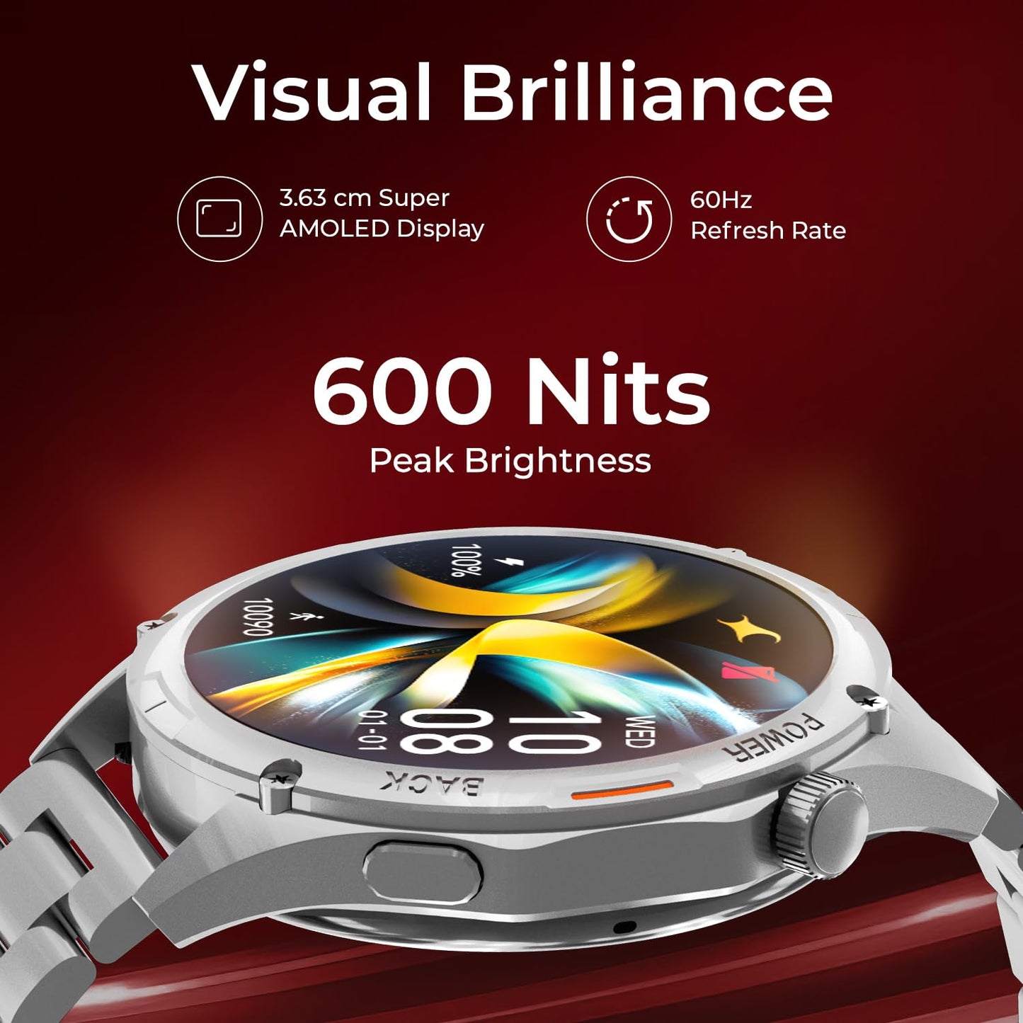 Fastrack Marvellous FX1 1.43" AMOLED Smart Watch with SpO2 Monitoring, Sleep & Mood Tracking, Bluetooth Calling, AI Voice Assistant, Alloy Case ‚Äì Smartwatch for Men & Women