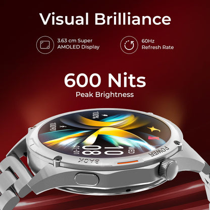 Fastrack Marvellous FX1 1.43" AMOLED Smart Watch with SpO2 Monitoring, Sleep & Mood Tracking, Bluetooth Calling, AI Voice Assistant, Alloy Case ‚Äì Smartwatch for Men & Women