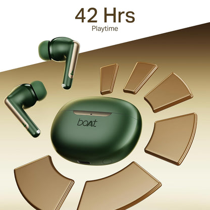 boAt Airdopes 141 Elite ANC (2025), ANC(~35dB), 4Mics ENx Tech, 42H Battery, Fast Charge,Stream Ad Free Music via App Support, IPX5, Bluetooth Earbuds, TWS Ear Buds Wireless Earphones with