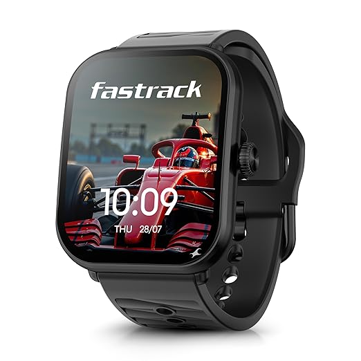 Fastrack MYND 1.93‚Äù AMOLED Display Smartwatch for Men & Women with AI Watch Faces,AI Chat,Offline Voice Commands,Curved Metallic Design,Functional Crown,BT Calling, Health Suite,100+ Multisport Modes
