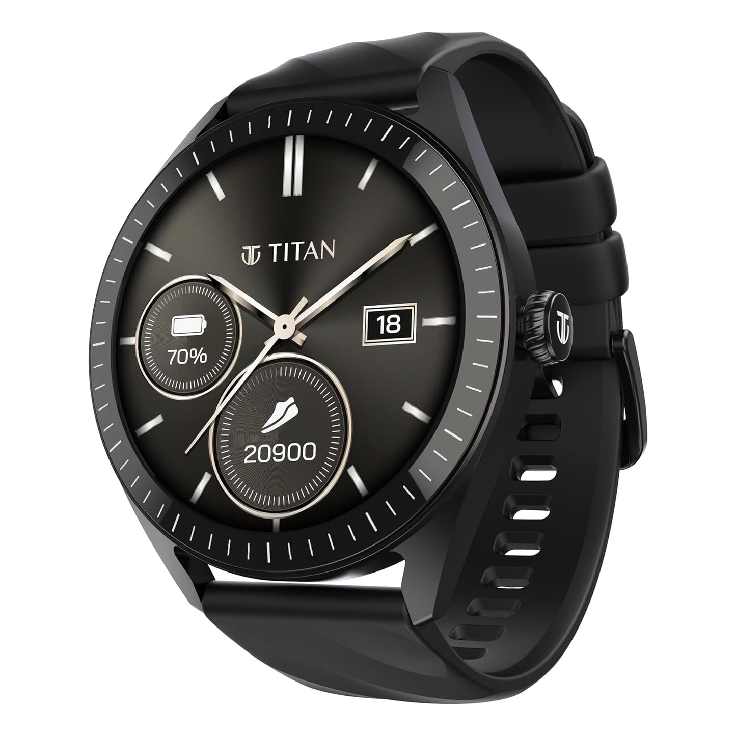 Titan Crest 2.0 Smart Watch for Man & Women, 1.43" AMOLED Display, Mesh Metal Strap, BT Calling, Tailored Activity Tracker, 100+ Sports Modes, Fast Charging, Smart Watch for Men Latest & Women