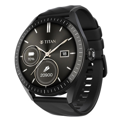 Titan Crest 2.0 Smart Watch for Man & Women, 1.43" AMOLED Display, Mesh Metal Strap, BT Calling, Tailored Activity Tracker, 100+ Sports Modes, Fast Charging, Smart Watch for Men Latest & Women