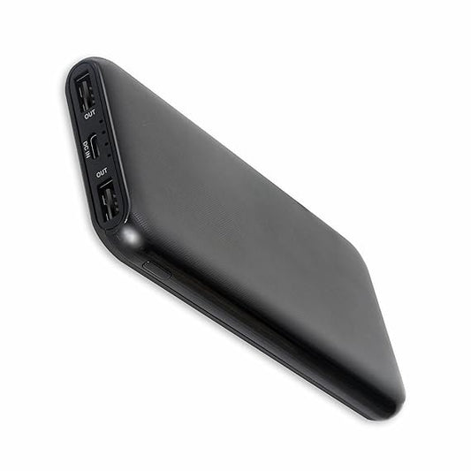 ERD PB-10KE Lithium-Polymer, 2 USB Output, 12W Power Bank, 10000mAh Type-C and Micro USB Input Ports, Compatible with Smartphones, Smart Watches, Neckbands & Other Devices,