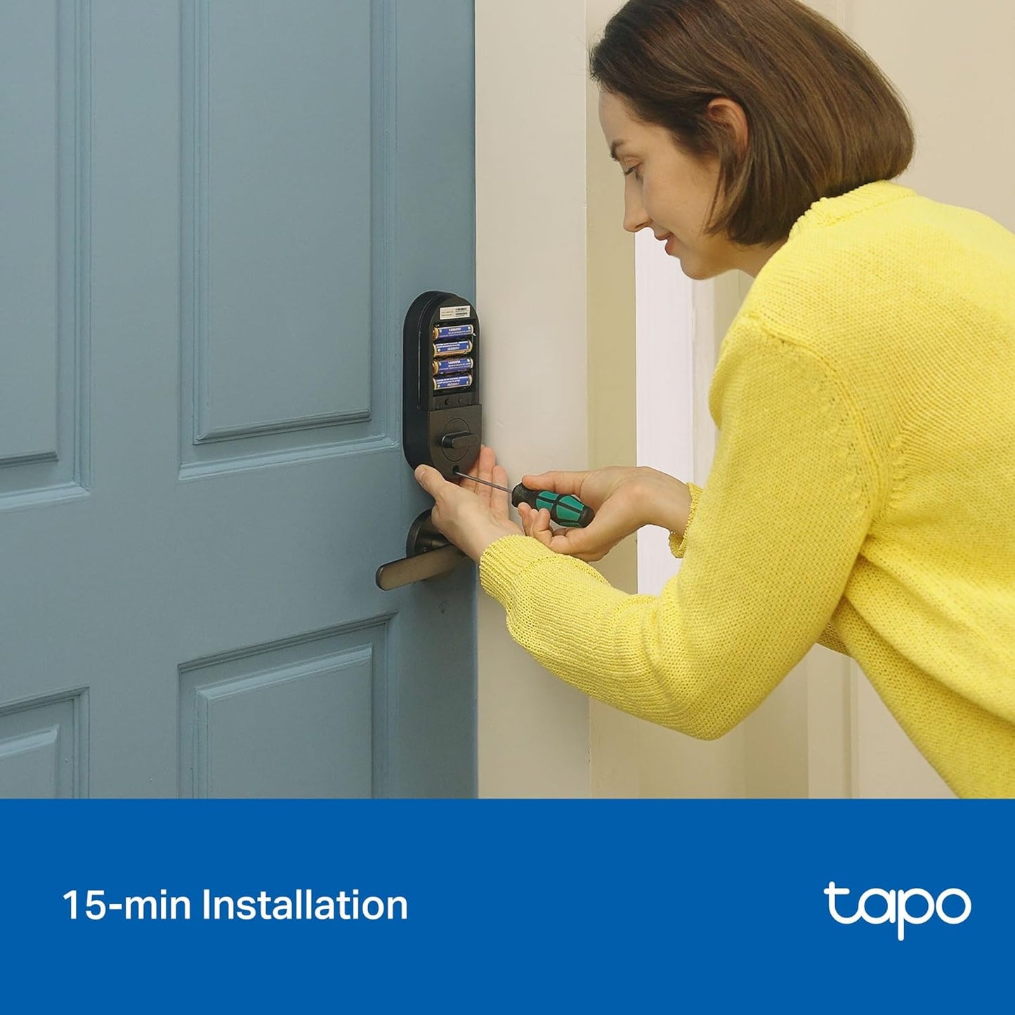 Tapo Smart Wi-Fi Deadbolt Door Lock ‚Äì Keyless Tactile Buttons, Customized Access with in-App Monitoring, Auto-Lock, IP54 Weatherproof, BHMA Grade 3, Compatible with Standard Door Sizes, Tapo DL100