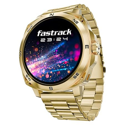 Fastrack Radiant FX3 Smart Watch, 3.63 CM AMOLED Display, Functional Crown, AOD & DND Mode, SingleSync BT Calling, AI Voice Assistant, Women's Health Tracking, 100+ Sports & Smartwatch Faces