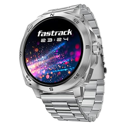 Fastrack Radiant FX3 Smart Watch, 3.63 CM AMOLED Display, Functional Crown, AOD & DND Mode, SingleSync BT Calling, AI Voice Assistant, Women's Health Tracking, 100+ Sports & Smartwatch Faces