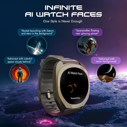 Fastrack Cosmix 1.32" AMOLED Display Metal Case Smart Watch with Heart Rate Monitor,AI Watchface & Chat,Push Button Interactions,BT Calling,IP68 Water Resistant Upto 5 Days Battery Life
