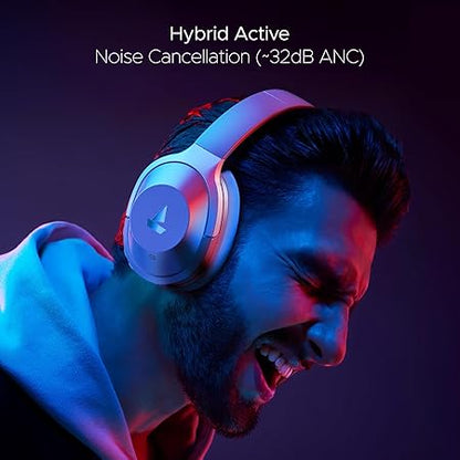 boAt Nirvana 751 ANC, 65Hrs Battery, Hybrid Active Noise Cancellation(~33dB), Fast Charge, Ambient Mode, Carry Pouch, Bluetooth Over Ear Headphones, Wireless Headphone with Mic