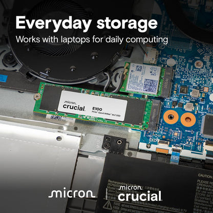 Crucial E100 1TB M.2 NVMe PCIe Gen4 Internal SSD, Up to 5,000MB/s, Laptop & Desktop Compatible - CT1000E100SSD8