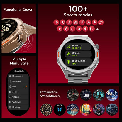 Fastrack Marvellous FX1 1.43" AMOLED Smart Watch with SpO2 Monitoring, Sleep & Mood Tracking, Bluetooth Calling, AI Voice Assistant, Alloy Case ‚Äì Smartwatch for Men & Women