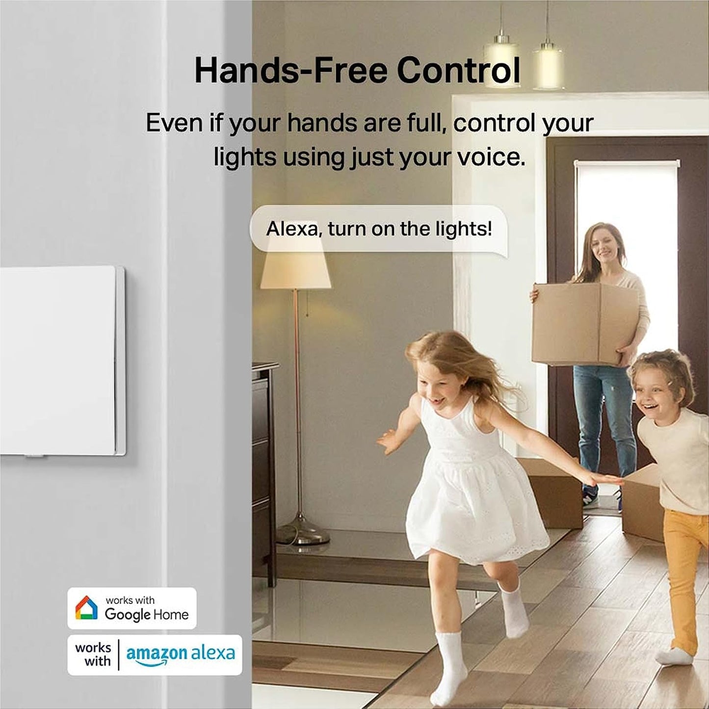 Tapo S210 Smart Light Switch 1 Gang 1 Way, Remote and Voice Control,Away Mode,No Neutral Required,Battery included,Work with Alexa & Google home, Tapo Hub Required sold separately