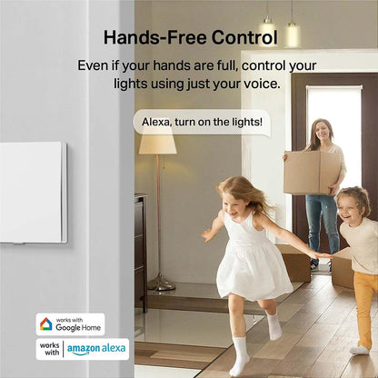 Tapo S210 Smart Light Switch 1 Gang 1 Way, Remote and Voice Control,Away Mode,No Neutral Required,Battery included,Work with Alexa & Google home, Tapo Hub Required sold separately