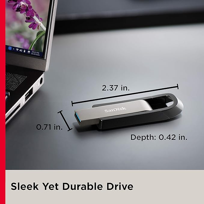 SanDisk Extreme USB 3.2, Flash Drive, Upto 400MB/s R & 240MB/s W