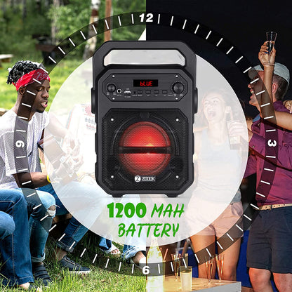 Zoook Rocker Thunder Bluetooth Party Speaker 20 watts with Karaoke Mic/TF/FM/Lights/USB/Party Speaker/ TWS/ echo control/ Bluetooth speaker/Portable speaker/Outdoor (Black)
