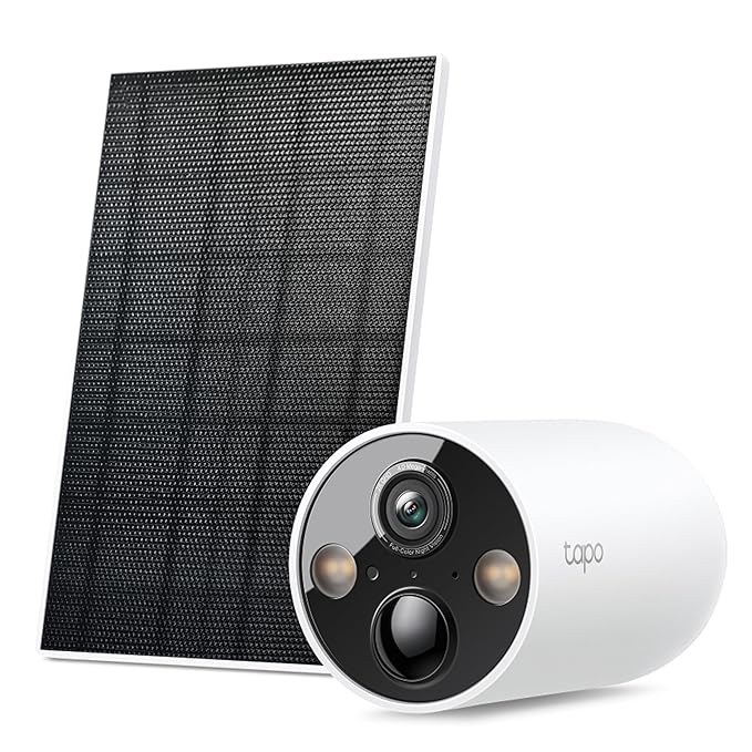 Tapo C425 KIT Smart Wire-Free Security Camera and Solar Panel | 2K QHD 4MP 1440p | Uninterrupted Power Supply |Color Night Vision | Free AI Detection | IP66 Weatherproof| Two-Way Audio