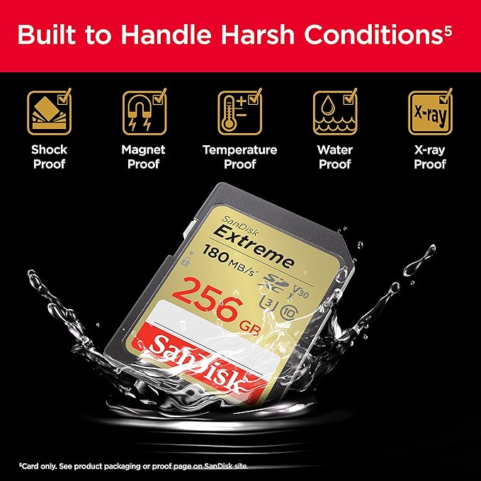 SanDisk Extreme SD UHS I Card for 4K Video for DSLR and Mirrorless Cameras 180MB/s Read & 130MB/s Write