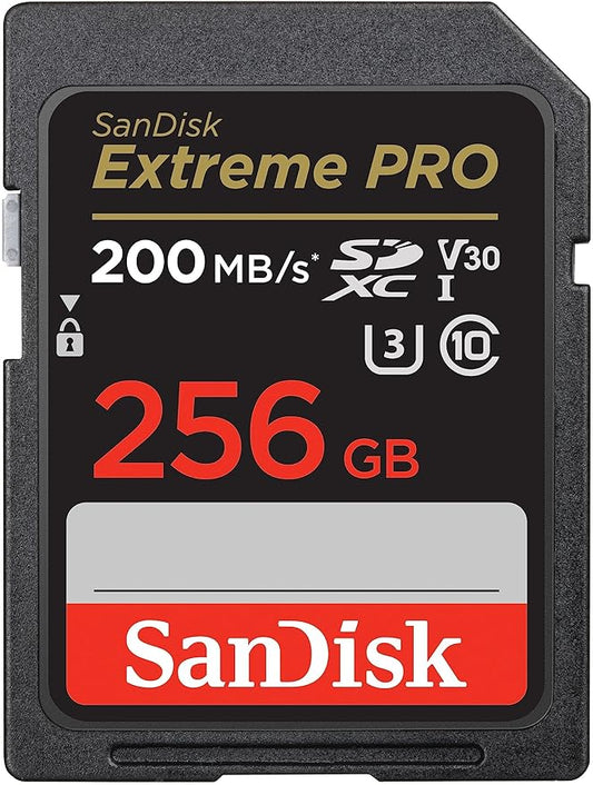 SanDisk Extreme Pro SD UHS I Card for 4K Video for DSLR and Mirrorless Cameras 200MB/s Read & 140MB/s Write