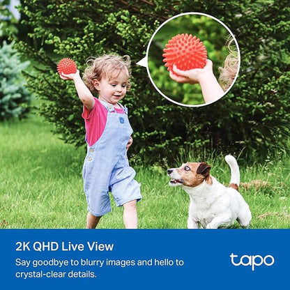 Tapo C425 KIT Smart Wire-Free Security Camera and Solar Panel | 2K QHD 4MP 1440p | Uninterrupted Power Supply |Color Night Vision | Free AI Detection | IP66 Weatherproof| Two-Way Audio