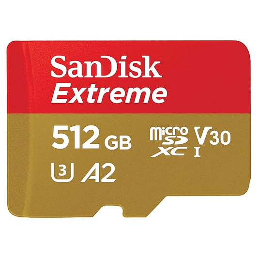 SanDisk Extreme microSDXC UHS-I, V30, 190MB/s Read, 130MB/s Write, Memory Card for 4K Video on Smartphones, Action Cams and Drones