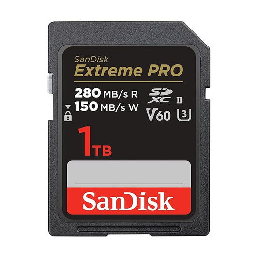 SanDisk Extreme PRO V60 UHS-II SD Cards, 280/150MB/s,V60,C10,UHS-II, for 6K Video Recording