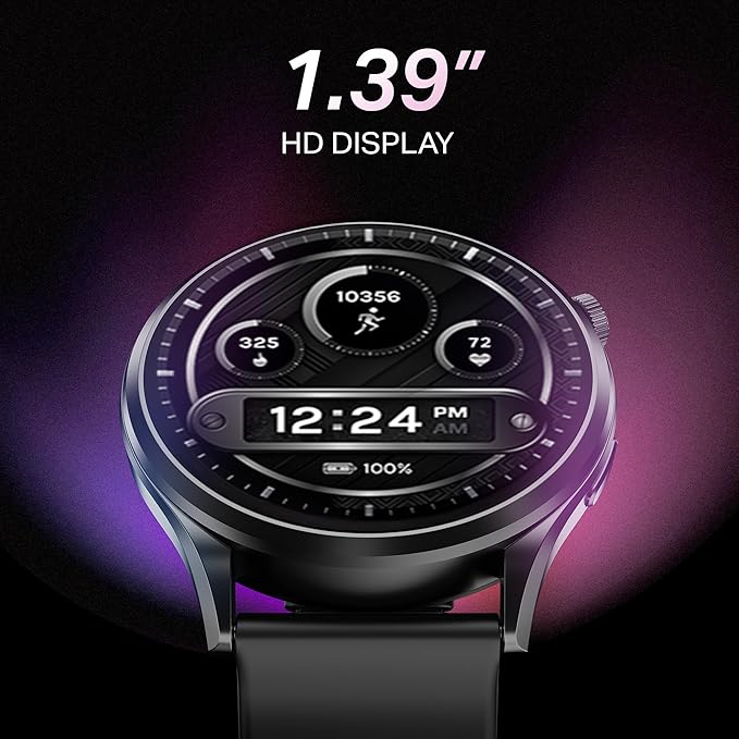 Boat Lunar Discovery Pro, 1.39" HD Display, Metal Body, QR Tray, Emergency SOS, Functional Crown, Multiple Sports Modes, HR,SpO2 & Sleep Tracking, Smart Watches for Men & Women