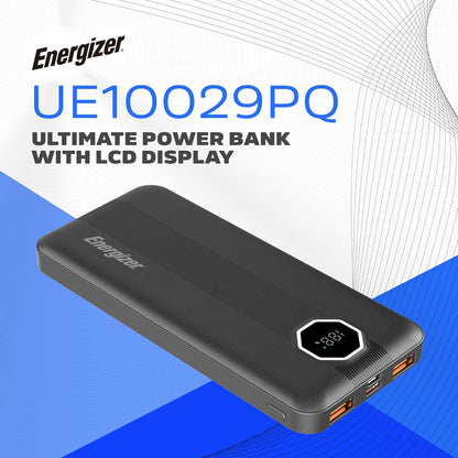 Energizer 10000 mAh Fast Charging Power Bank, Triple Outputs, USB-A 22.5W, US