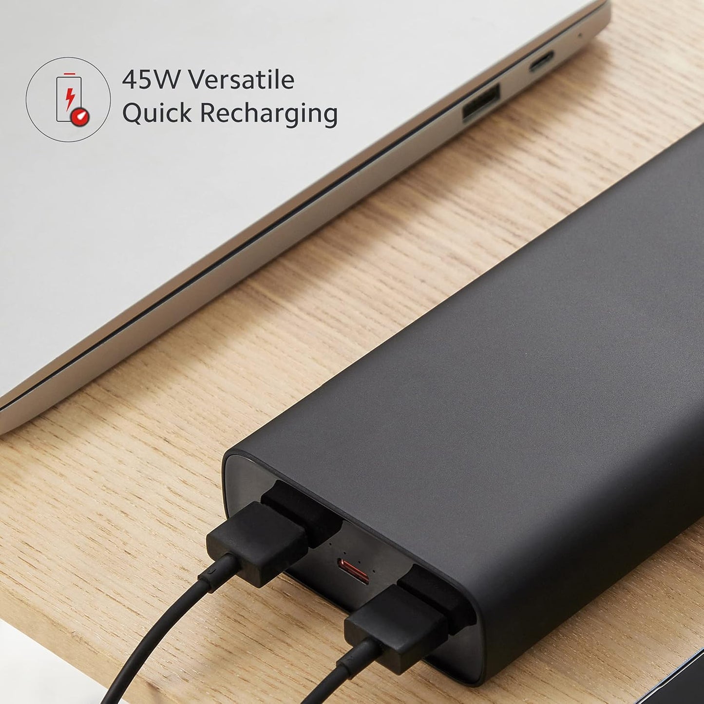 Xiaomi Power Bank Hypersonic 20000mAh 50W Lithium Polymer Supports Laptop Charging 50W Mobile Charging | Power Delivery 3.0 Fast Charging | Triple Output Port (Black)