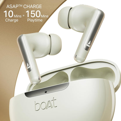 boAt Airdopes 141 Elite ANC (2025), ANC(~35dB), 4Mics ENx Tech, 42H Battery, Fast Charge,Stream Ad Free Music via App Support, IPX5, Bluetooth Earbuds, TWS Ear Buds Wireless Earphones with
