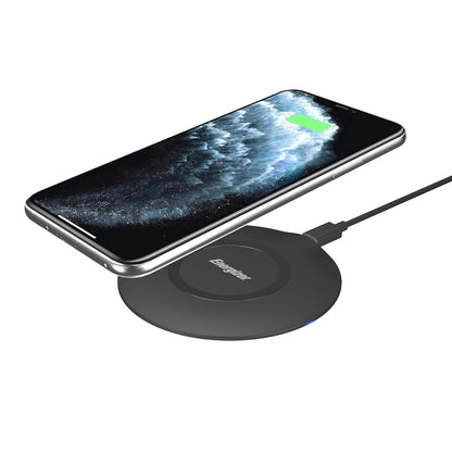 Energizer WCP-105 15W Wireless Charging Pad with Non-Slip Design, Fast Charge for Qi-Compatible Devices, 7.5W for iPhone, 10W for Android, 15W for Huawei, Samsung, LG & More